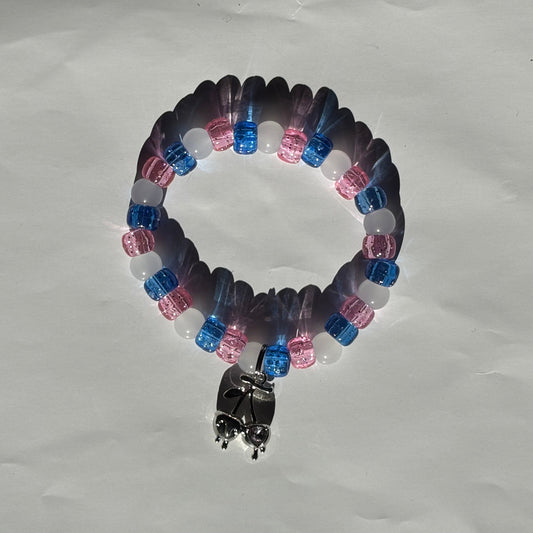Pink | Blue| Rhinestone Cherry Charm | Frosty Bead Bracelet Charms By Prince™