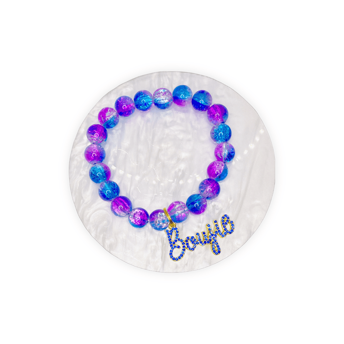 Bougie - Rose Red & Lake Blue Bead Bracelet Charms By Prince™