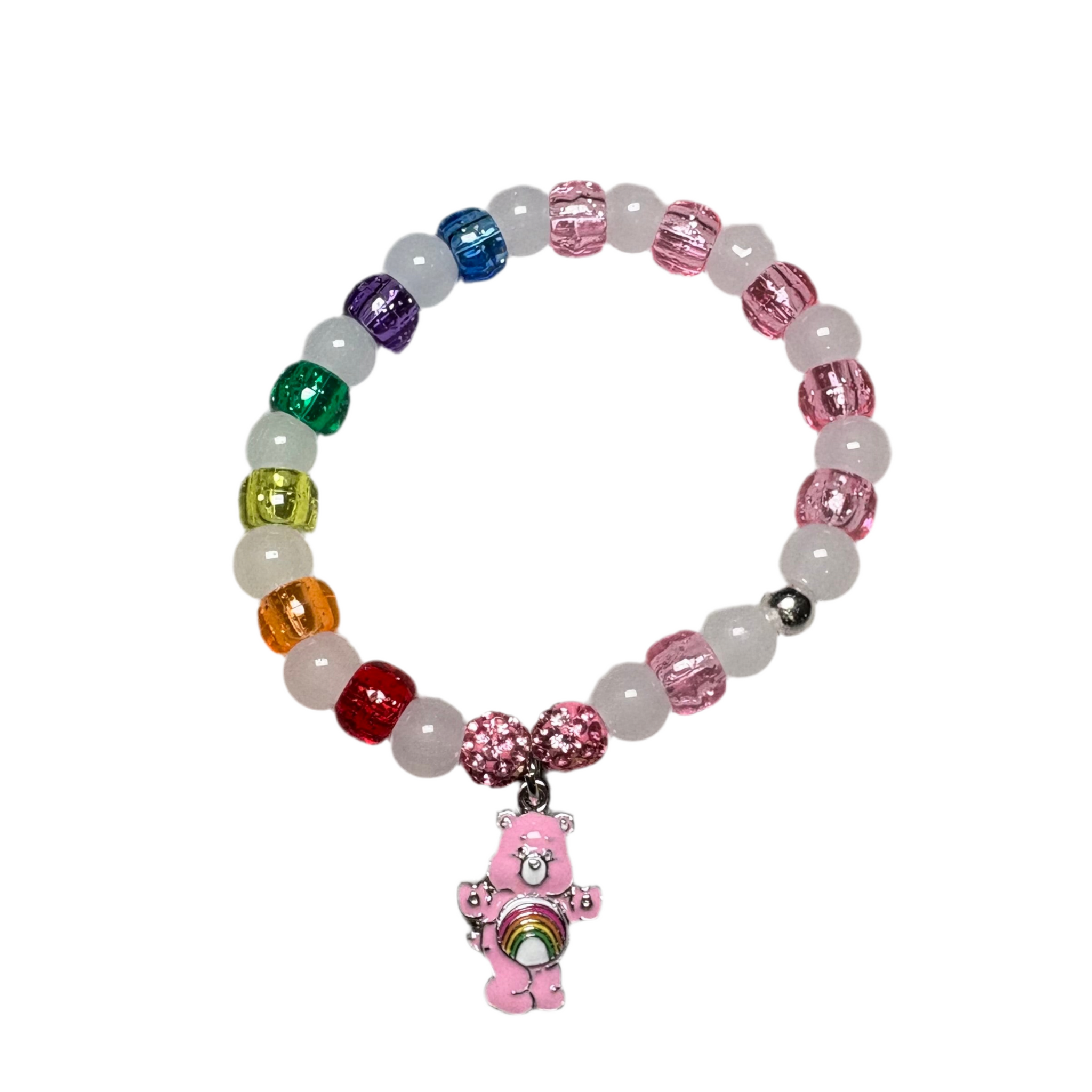 White Frosty Beads | Rainbow Pony Bead | Bear Charm Bracelet Charms By Prince™