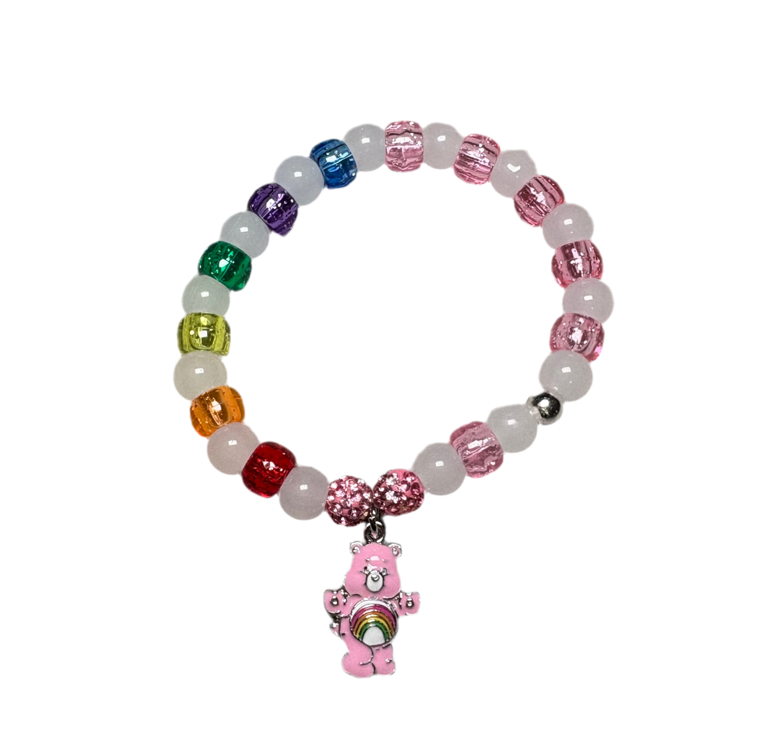 White Frosty Beads | Rainbow Pony Bead | Bear Charm Bracelet Charms By Prince™