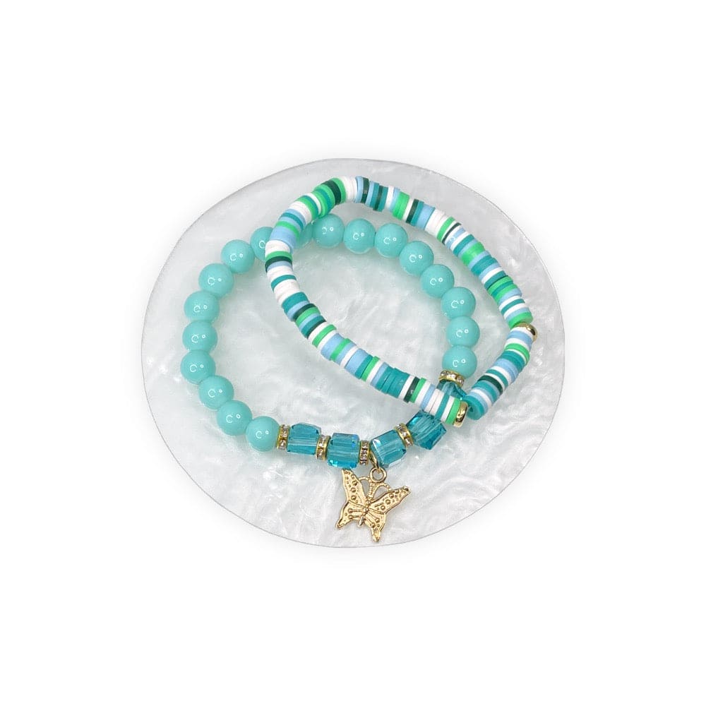 Green Bead Bracelet Set Charms By Prince™