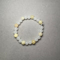 Yellow Natural Stone Beads | White Frosty Bead Bracelet Charms By Prince™