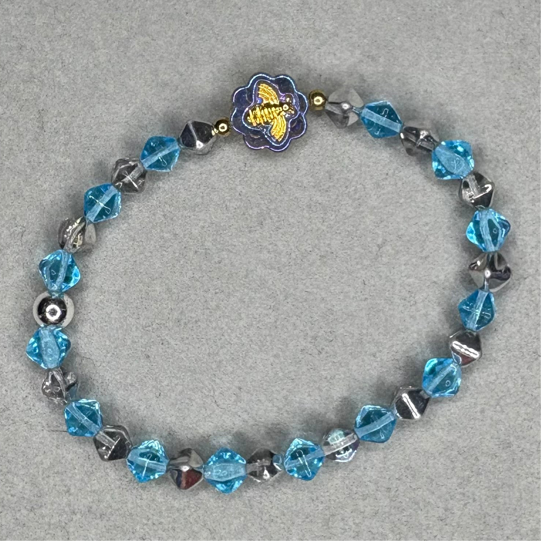 Blue Crystal Bead Bee Charm Bracelet Charms By Prince™