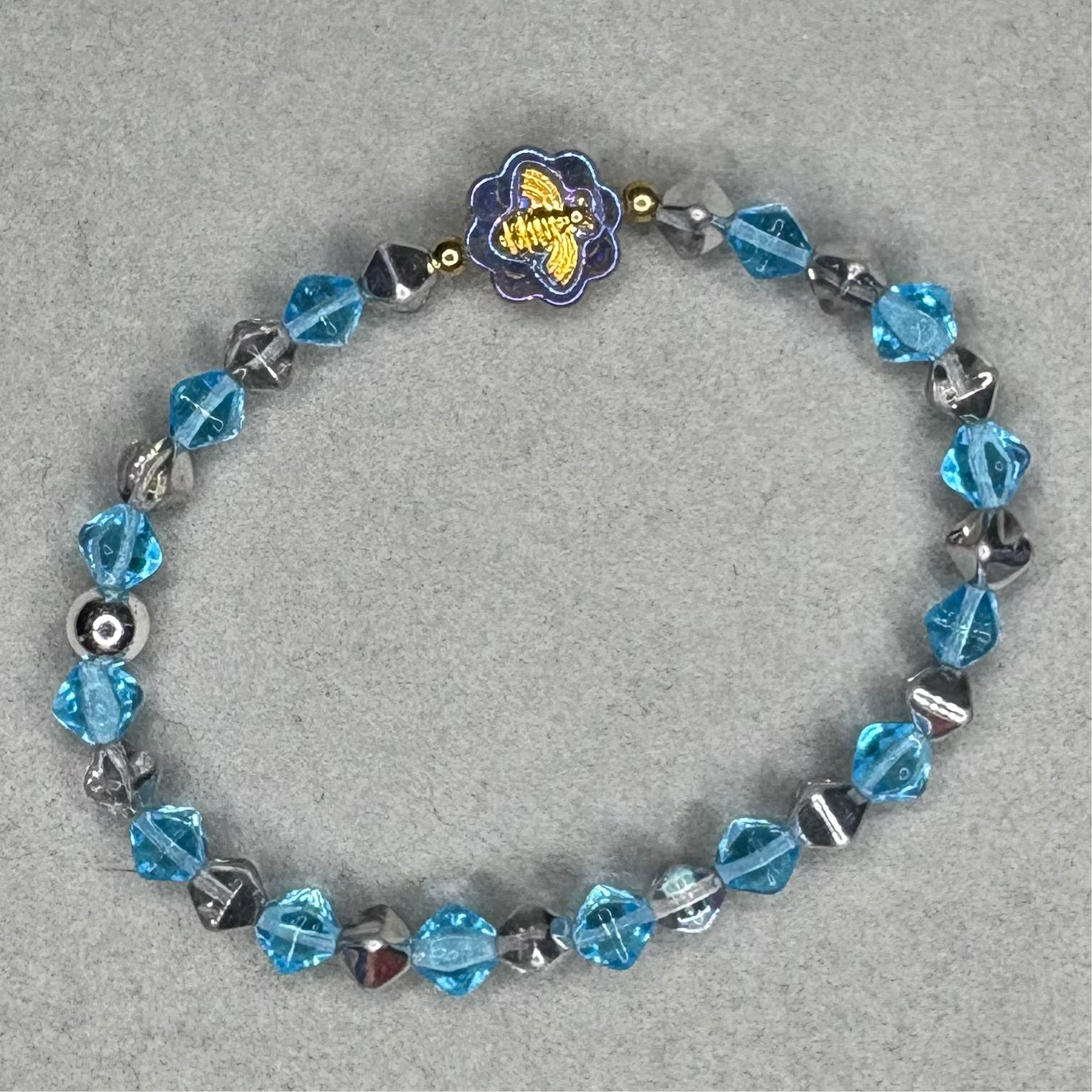 Blue Crystal Bead Bee Charm Bracelet Charms By Prince™