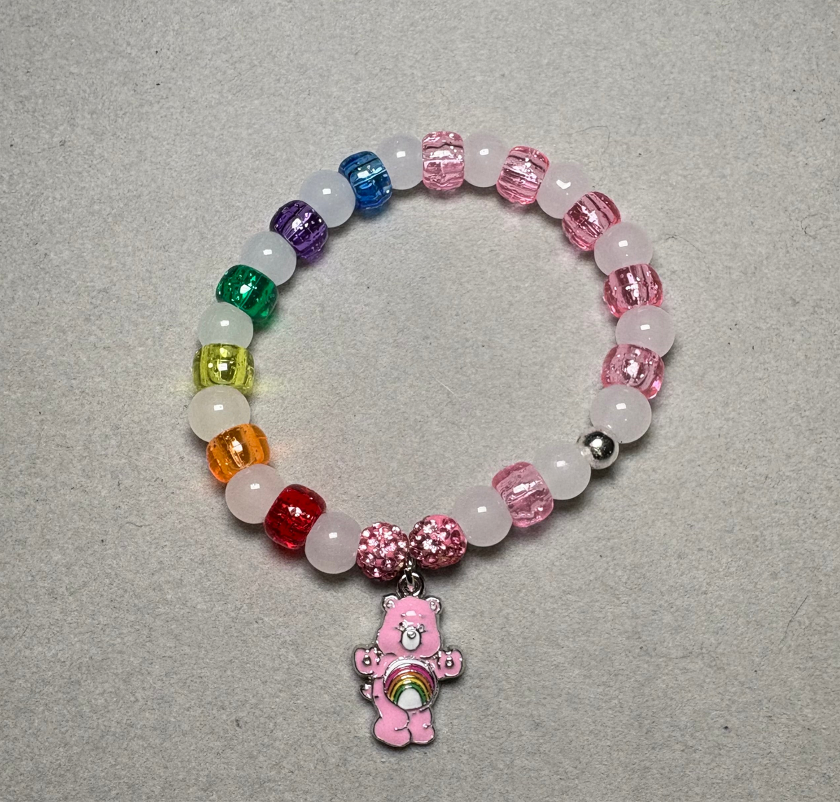White Frosty Beads | Rainbow Pony Bead | Bear Charm Bracelet Charms By Prince™