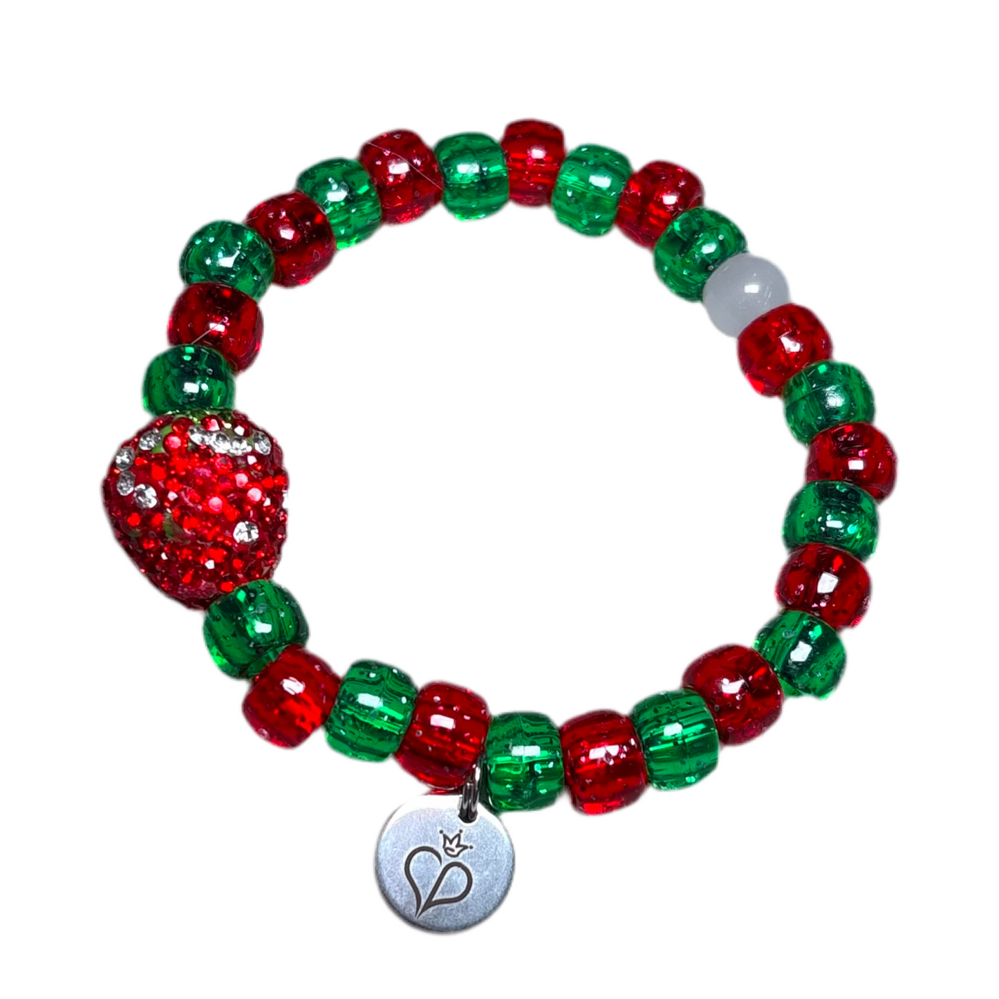 Strawberry Bling Pony Bead Bracelet