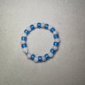 Blue Natural Stone Beads | White Frosty Beads | Blue Pony Bead Bracelet Charms By Prince™