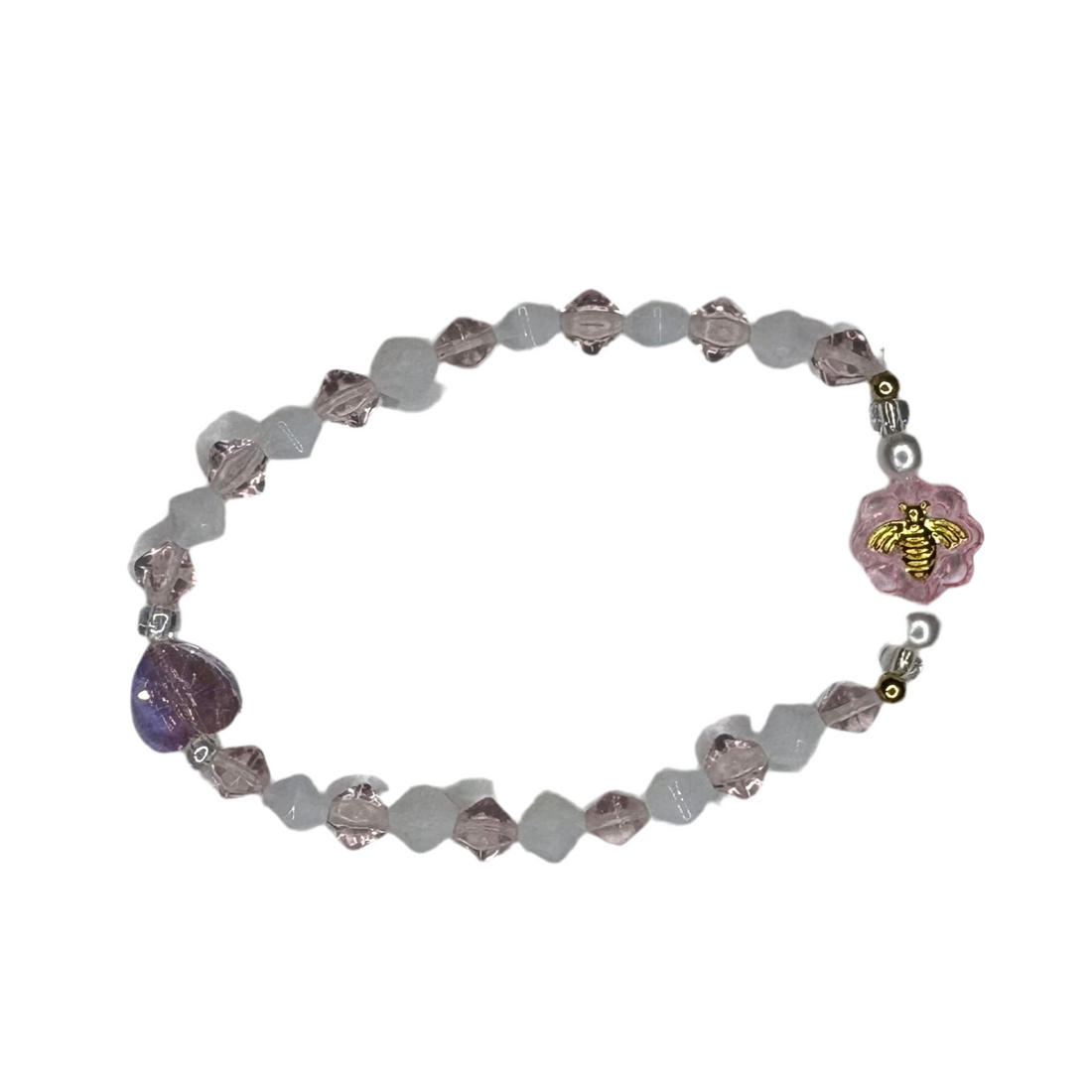 Pink Crystal Bead Bee Charm Bracelet Charms By Prince™