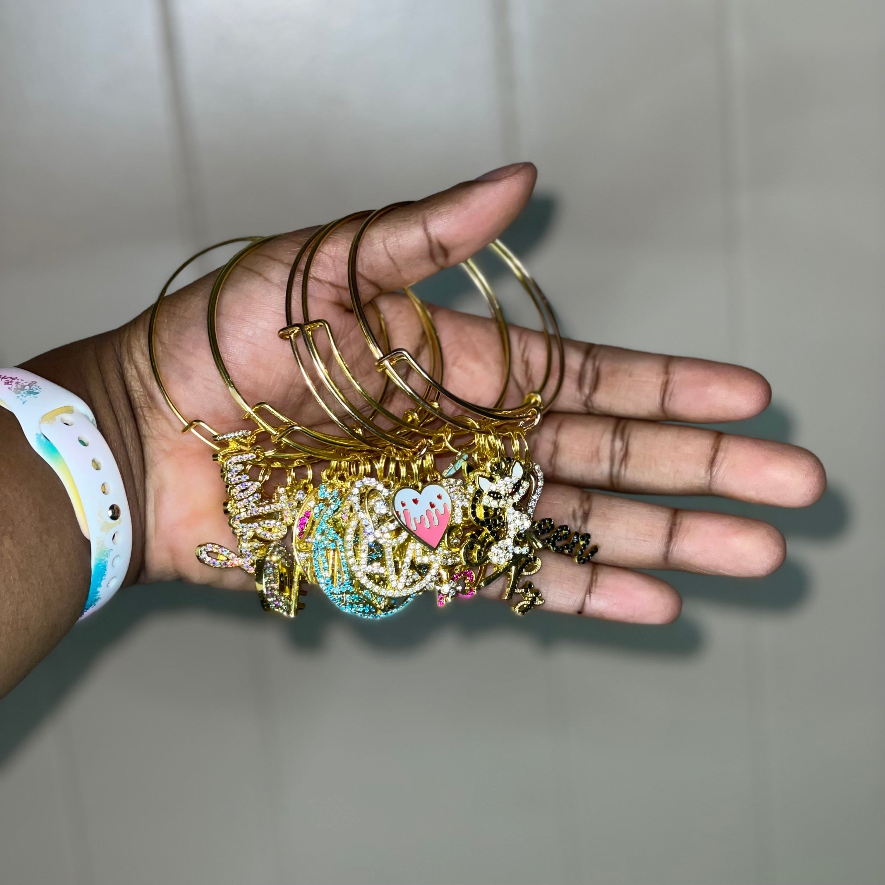 Bling Gold Bangle Charms By Prince™