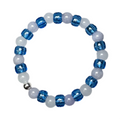 Blue Natural Stone Beads | White Frosty Beads | Blue Pony Bead Bracelet Charms By Prince™