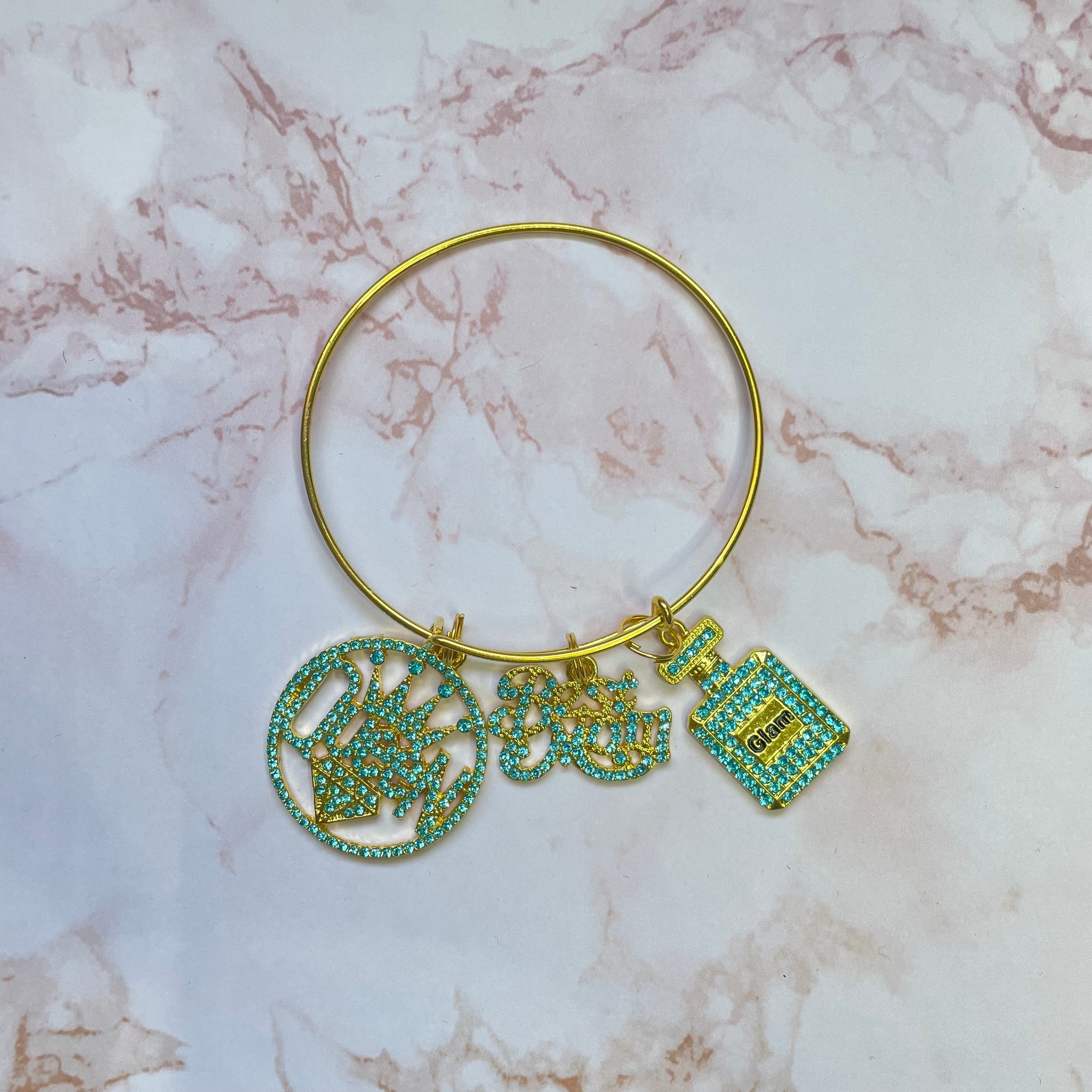 Best Mom Gold Bangle Bracelet Charms By Prince™