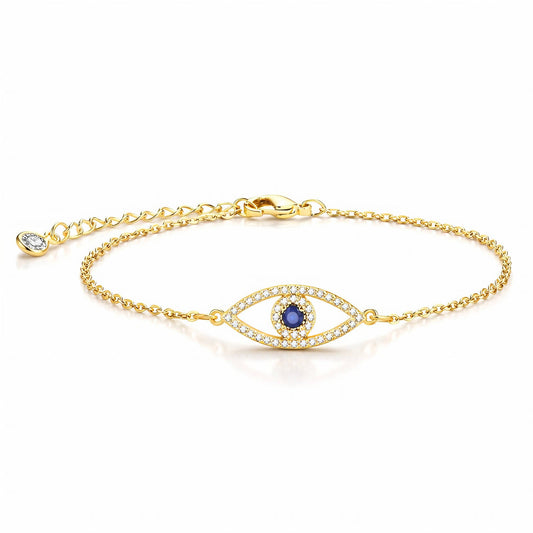 Evil Eye Bracelet, 18K Gold Plated Steel Intensity