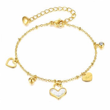 Hearts Bracelet, 18K Gold Plated Steel Intensity