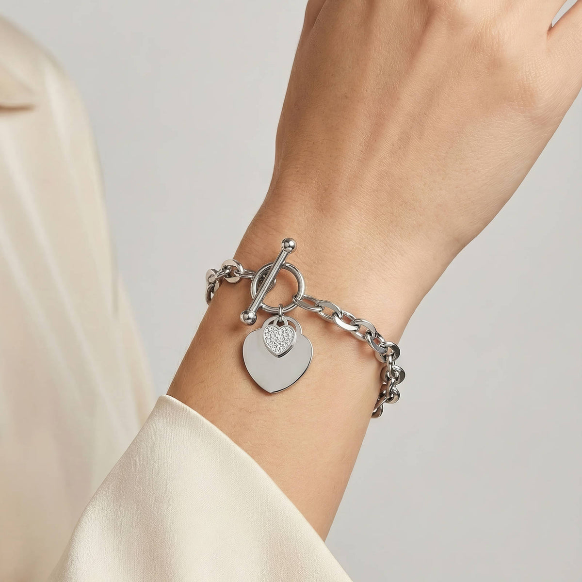 Heart Bracelet, Stainless Steel Intensity