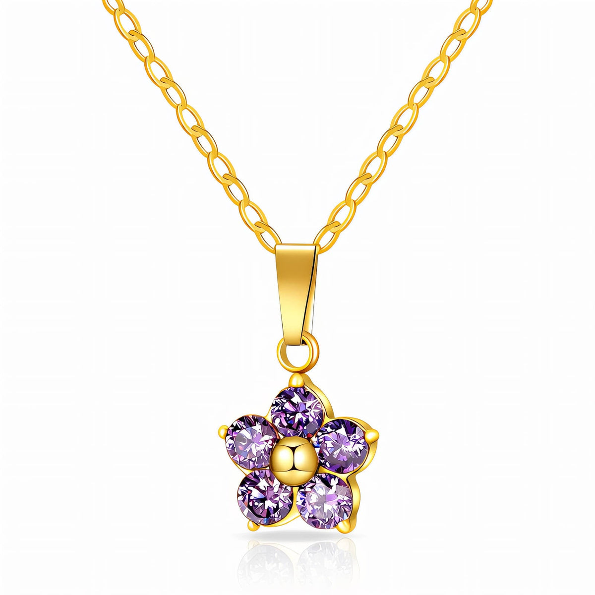 Flower Necklace, 18K Gold Plated Steel Intensity