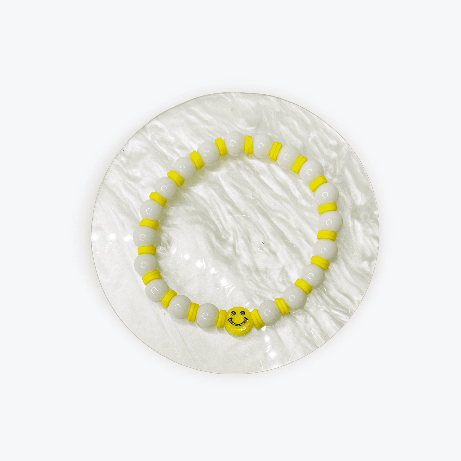 Yellow Smiley Face Handmade Clay Bead Bracelet – Charms By Prince™