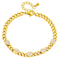 Hearts Bracelet, 18K Gold Plated Steel Intensity