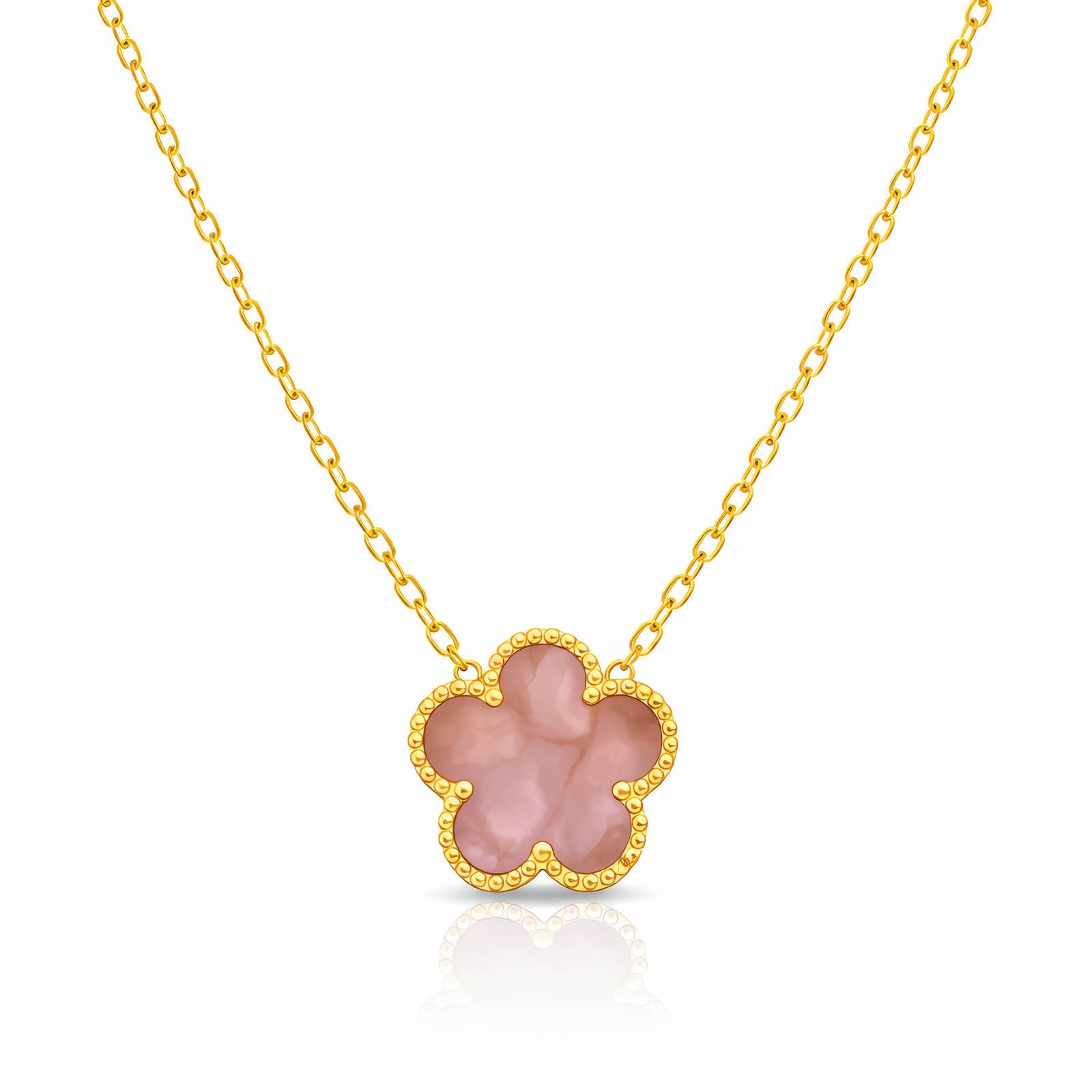 Flower Necklace, 18K Gold Plated Steel Intensity