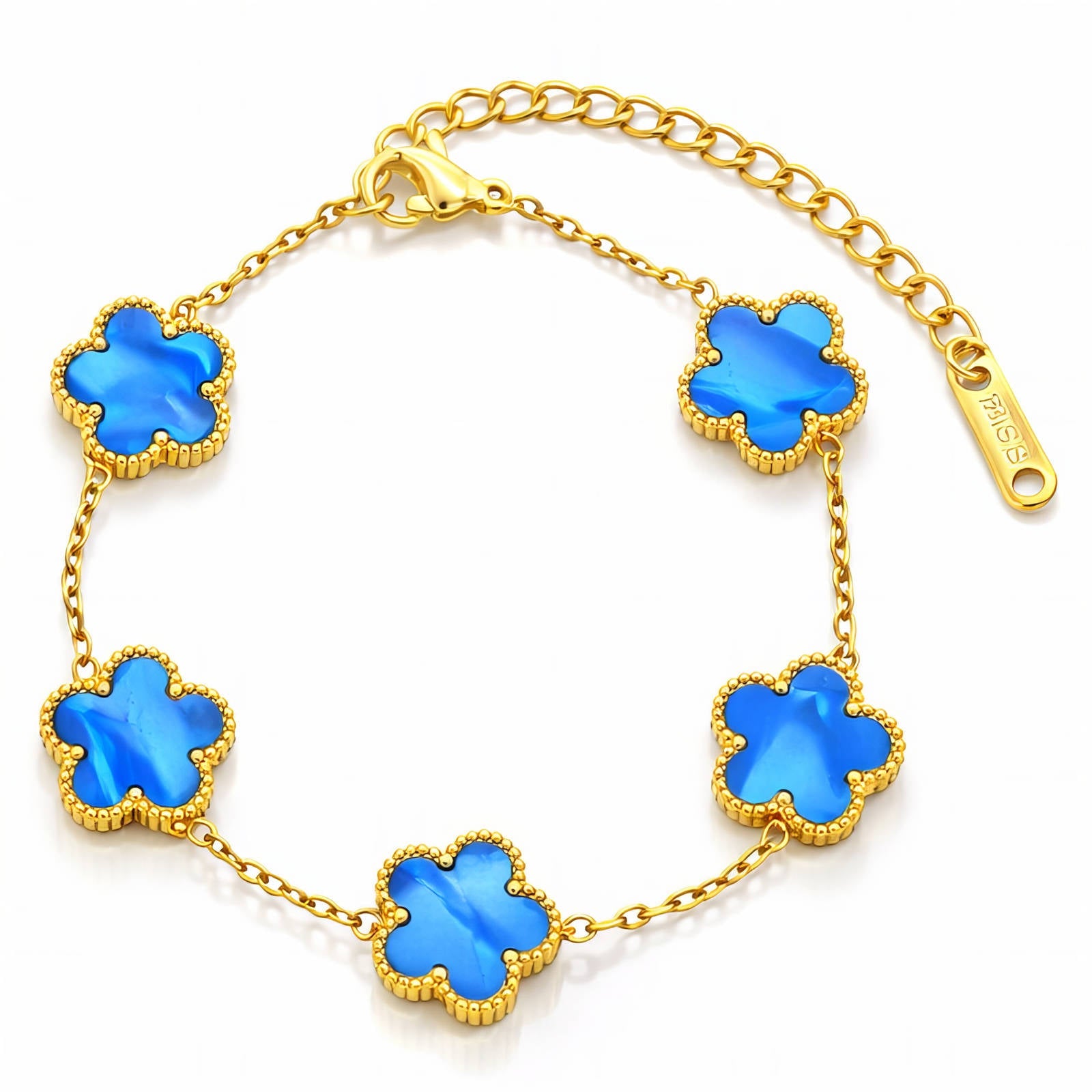 Flower Meadow Bracelet, 18K Gold Plated Steel Intensity