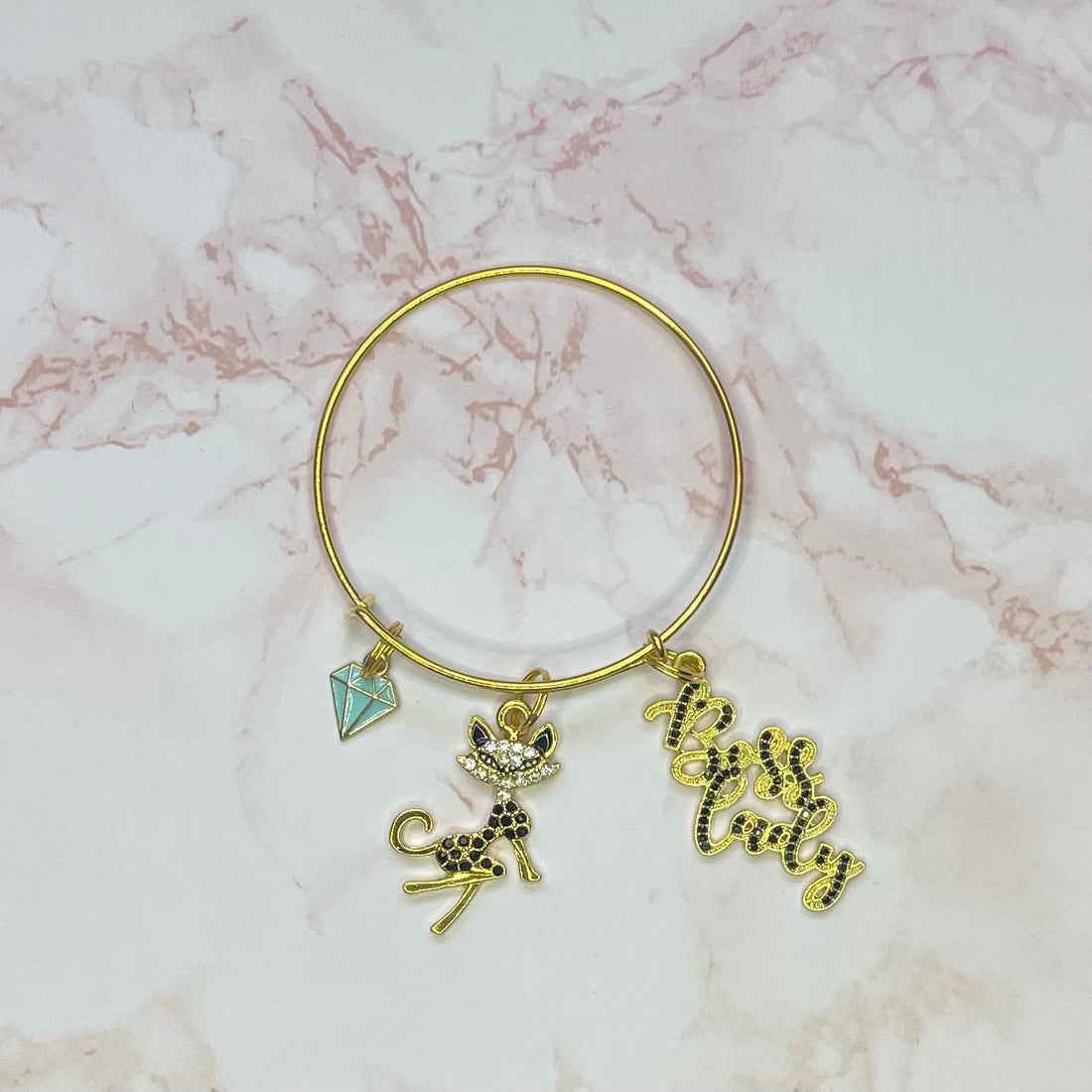 Kitty Gold Bangle Bracelet Charms By Prince™
