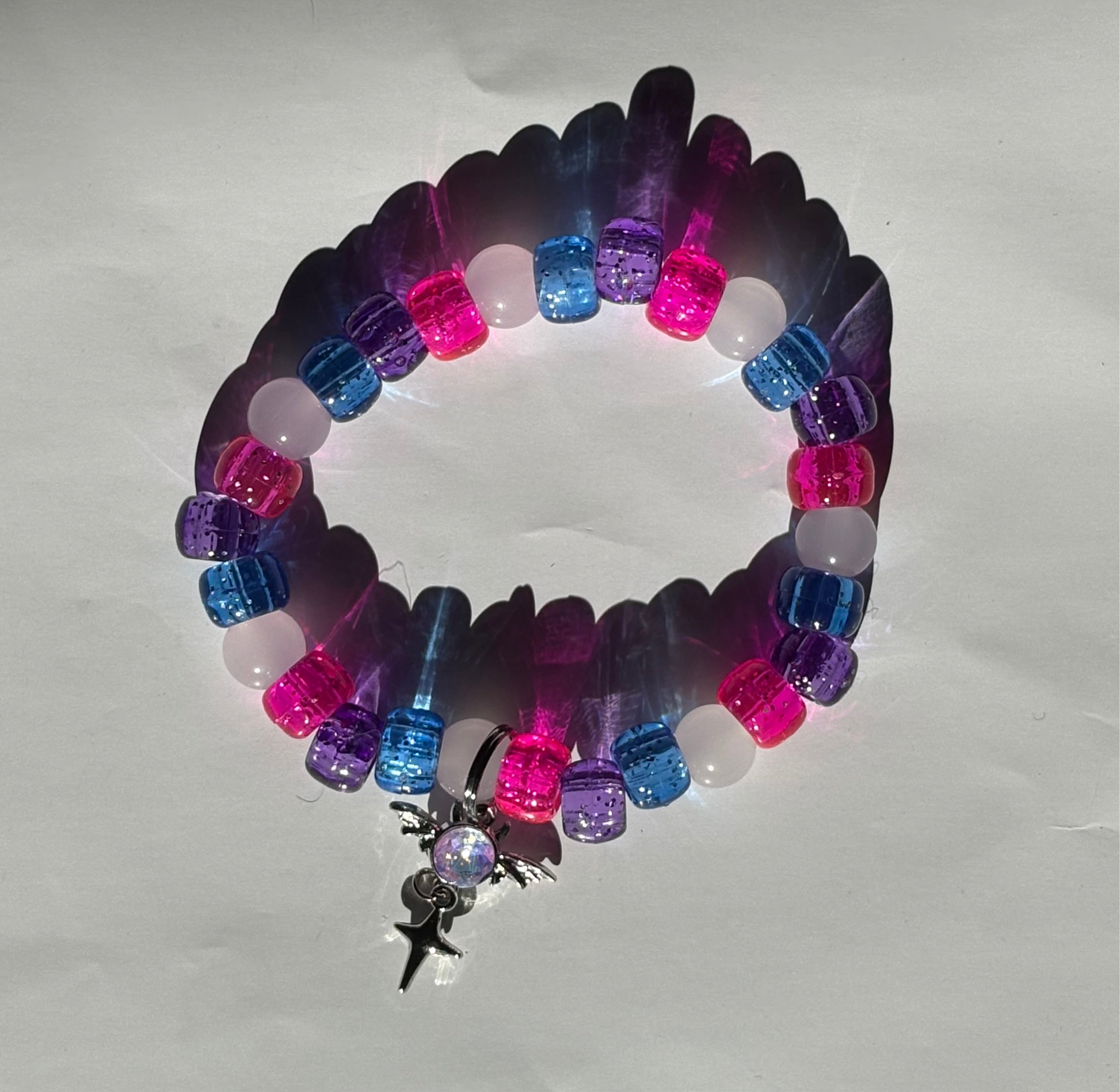 Blue | Pink | Purple| Rhinestone Charm | Frosty Bead Bracelet Charms By Prince™