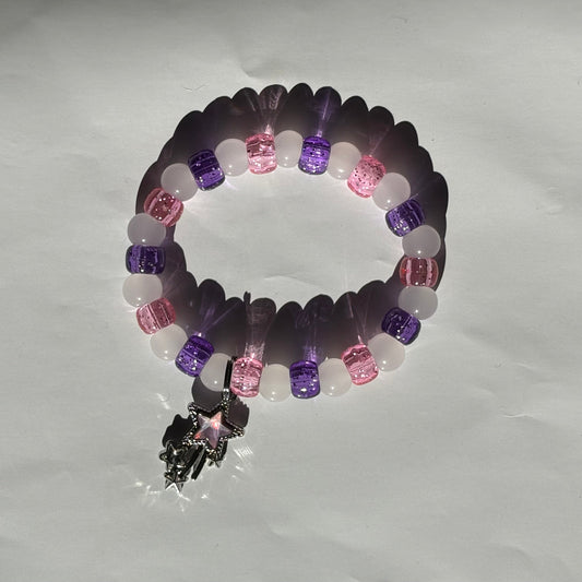 Pink & Purple | Moon Charm | Frosty Bead Bracelet Charms By Prince™
