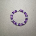 Purple Natural Stone Beads | White Frosty Beads | Purple Pony Bead Bracelet Charms By Prince™