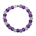 Purple Natural Stone Beads | White Frosty Beads | Purple Pony Bead Bracelet Charms By Prince™