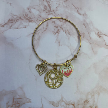 Dripping Heart Gold Bangle Bracelet Charms By Prince™