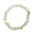 Yellow Natural Stone Beads | White Frosty Bead Bracelet Charms By Prince™
