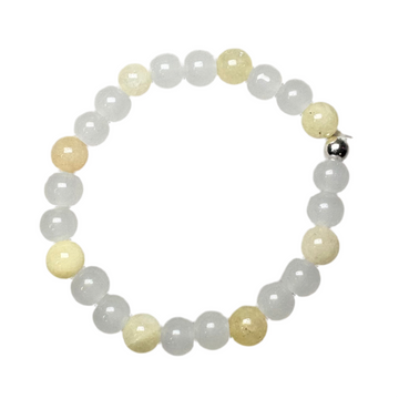 Yellow Natural Stone Beads | White Frosty Bead Bracelet Charms By Prince™