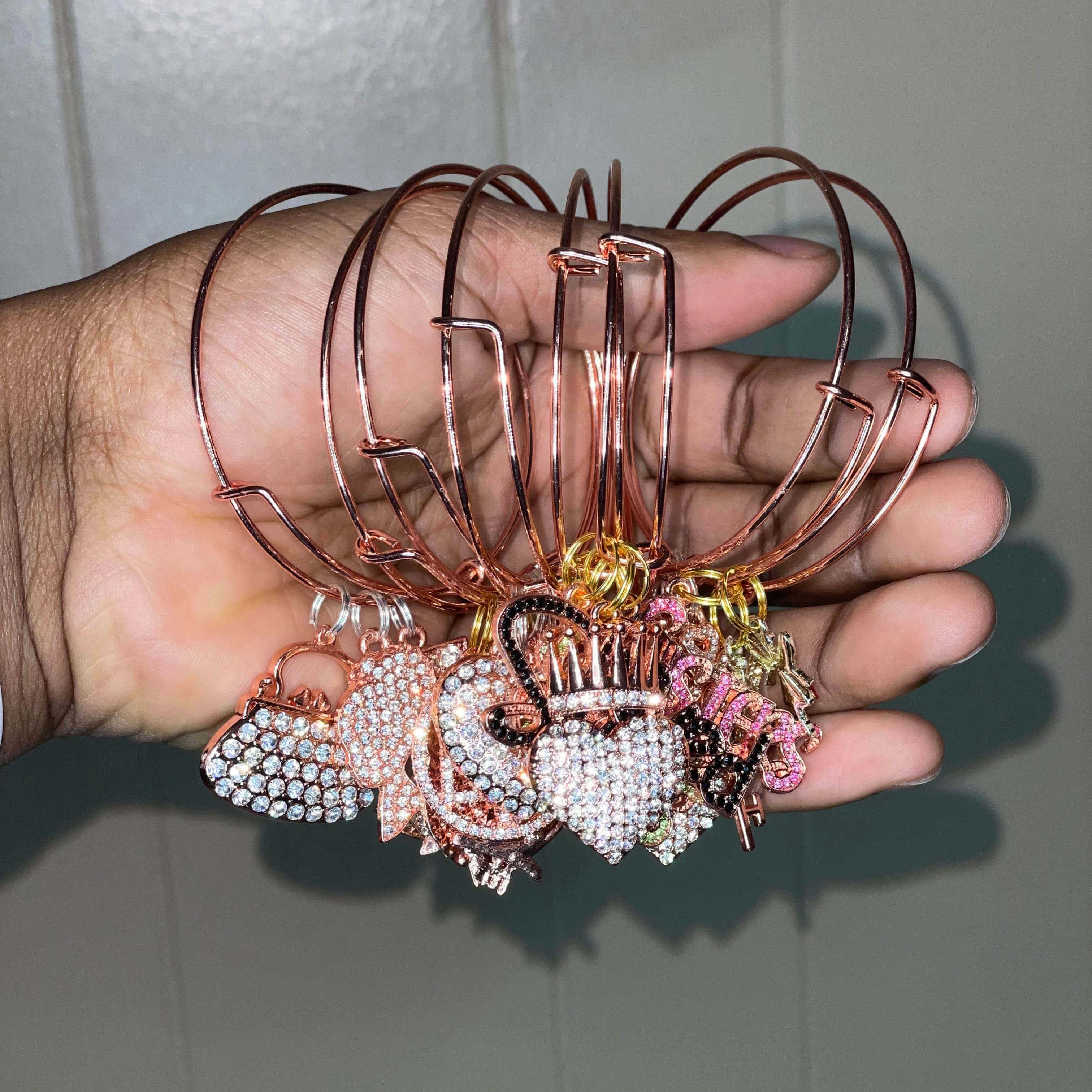 Bling Rose Gold Bangle Charms By Prince™