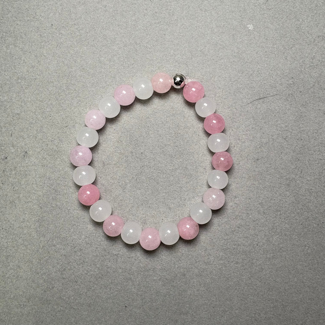 Pink Natural Stone Beads | White Frosty Beads Bracelet Charms By Prince™