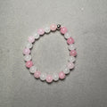 Pink Natural Stone Beads | White Frosty Beads Bracelet Charms By Prince™