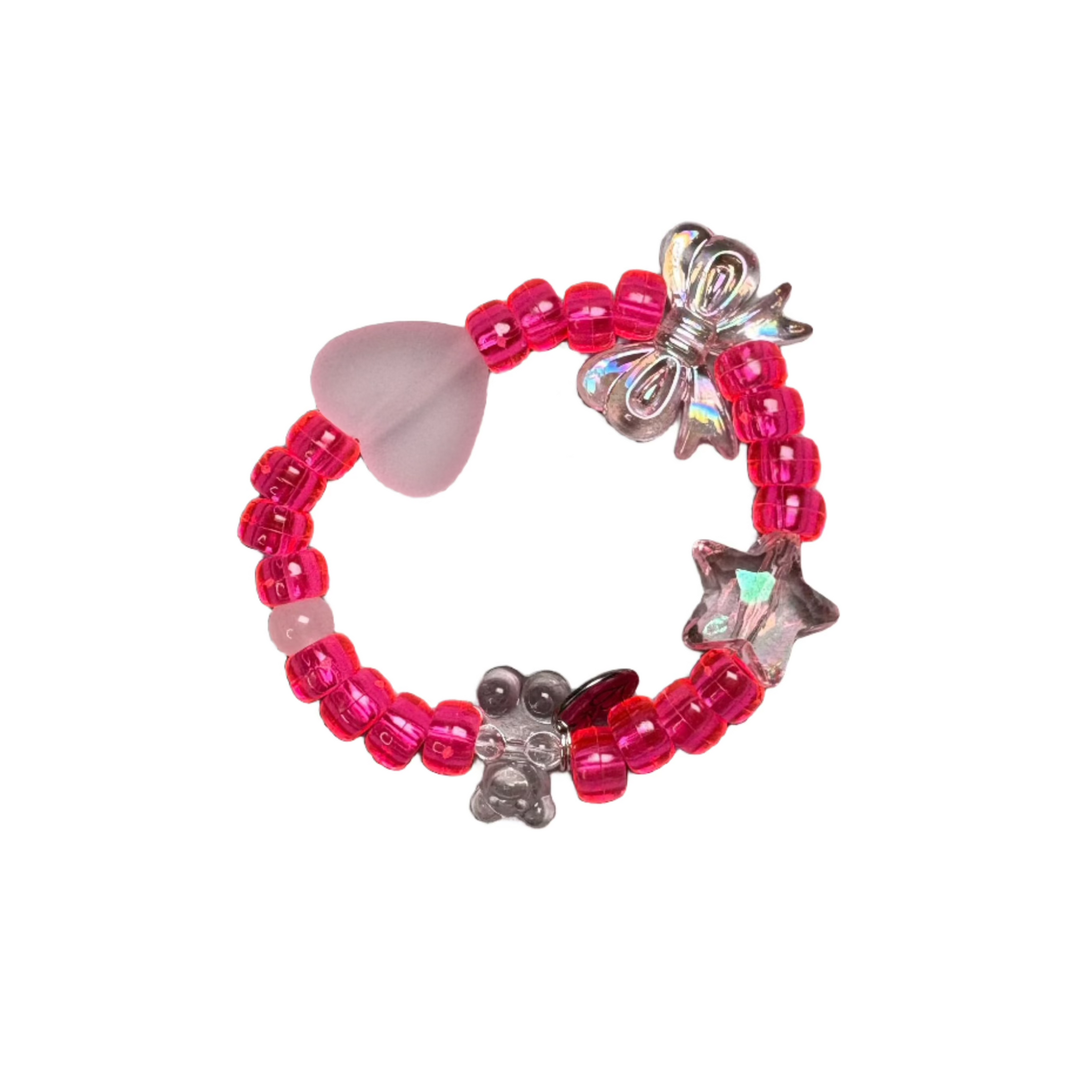 Pink Frosty Charm Pony Bead Bracelet Charms By Prince™