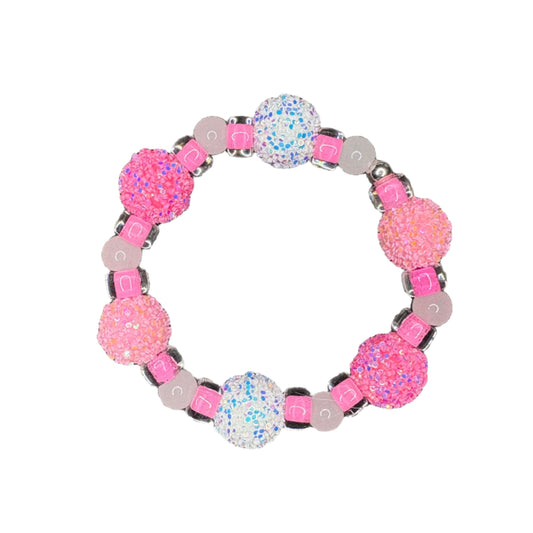 Pink | White | Bling | Frosty Bead Bracelet