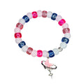 Blue | Pink | White | Butterfly Charm | Frosty Bead Bracelet