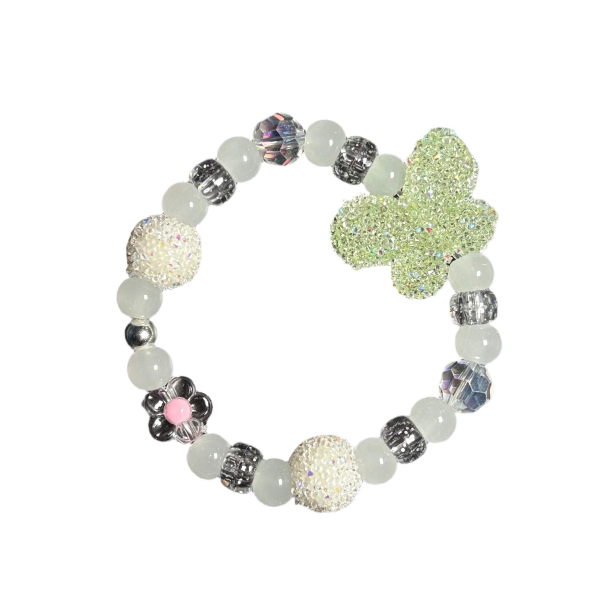 Gummy Butterfly Bead | White Frosty Beads | White Pony Bead Bracelet Charms By Prince™