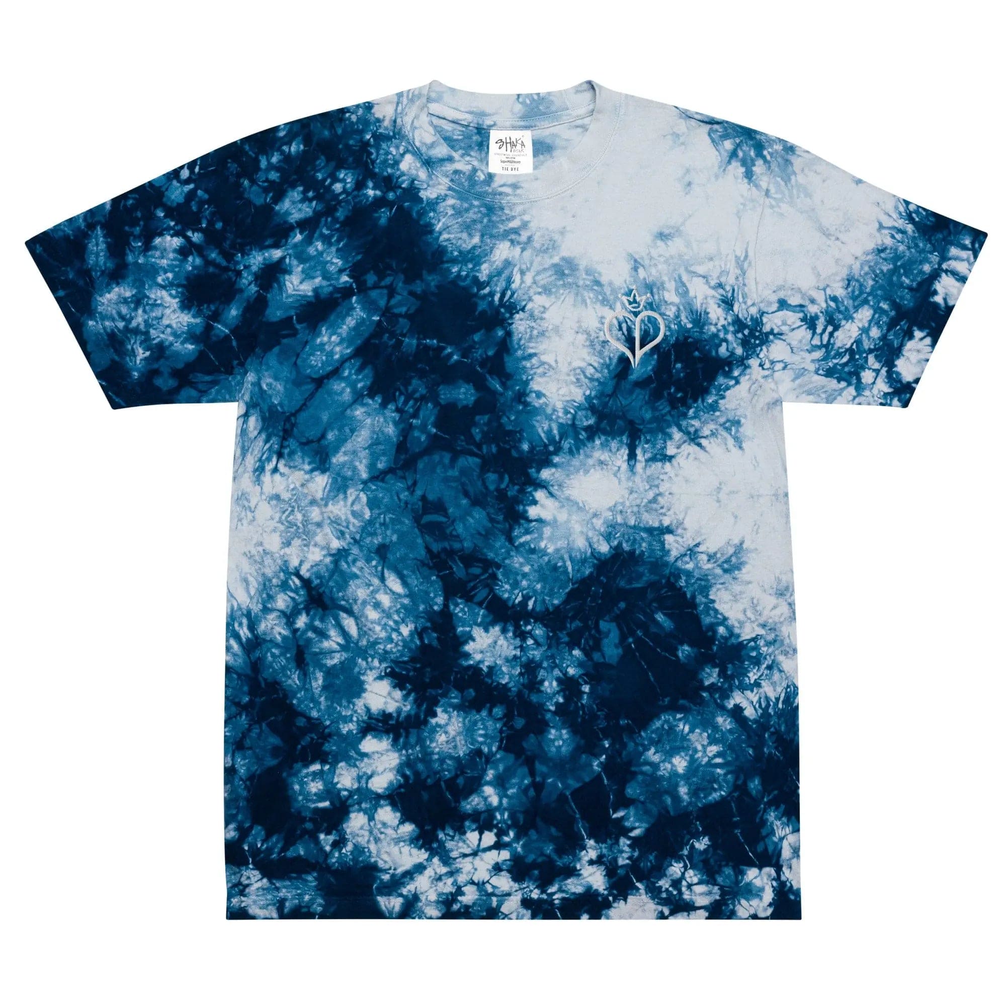 Navy & White Oversized tie-dye t-shirt Charms By Prince