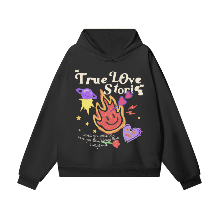 The True Love Stories Hoodie,hoodie,Cotton,tops,oversized,pullover,MOQ1,Delivery days 5