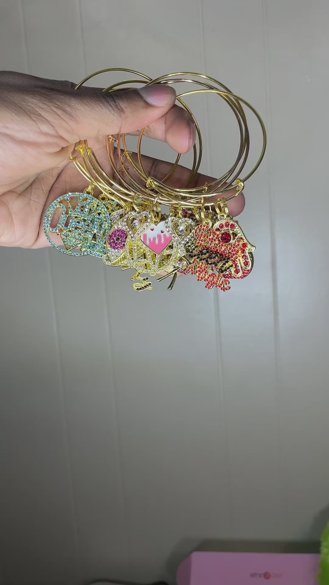Mystery Gold Stainless Steel Bling Bangle Bracelet